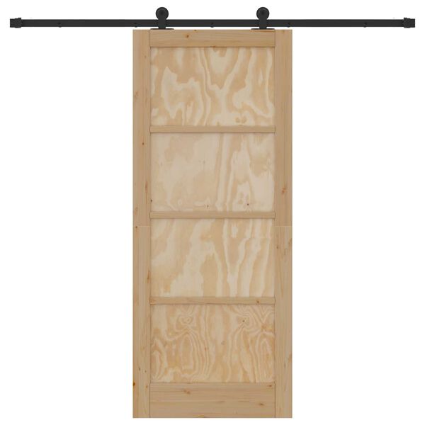 vidaXL Drzwi przesuwne ORKDAL Brązowy 83 x 202 cm Lite drewno sosnowe