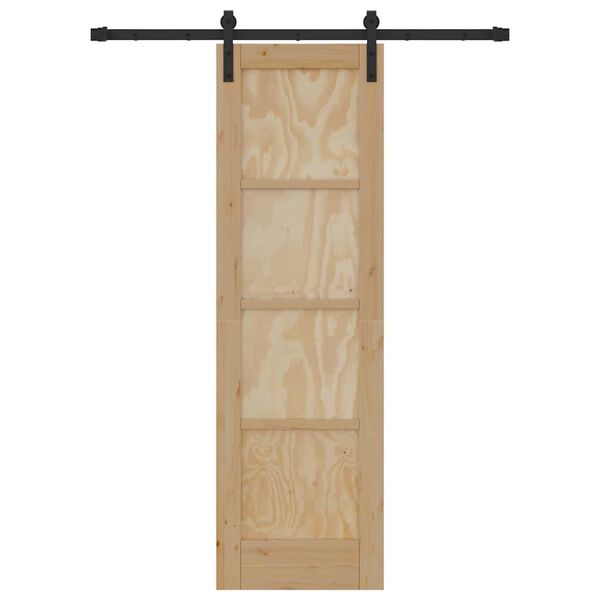 vidaXL Drzwi przesuwne Brązowy 61 x 198,5 cm Lite drewno sosnowe