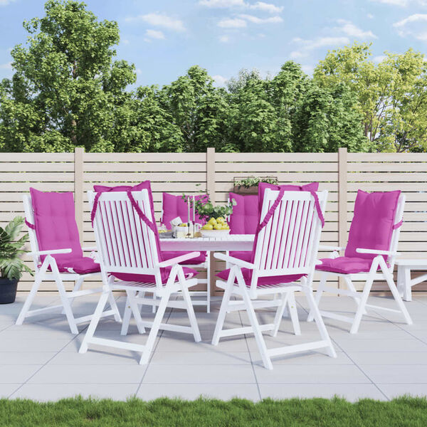 vidaXL Poduszki na krzesła z wysokim oparciem, 6 szt., r&oacute;żowe, tkanina