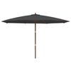 vidaXL Parasol ogrodowy na drewnianym słupku, czarny, 400x273 cm