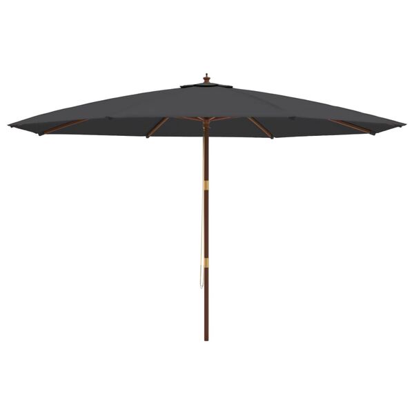 vidaXL Parasol ogrodowy na drewnianym słupku, czarny, 400x273 cm