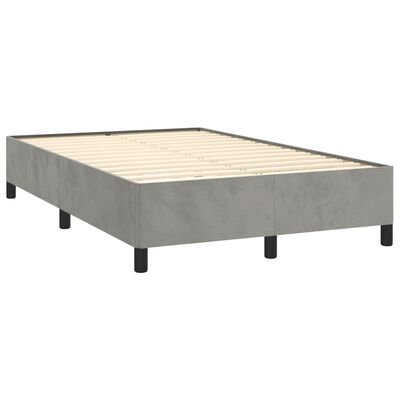 vidaXL Rama łóżka, jasnoszara, 120x190 cm, aksamitna