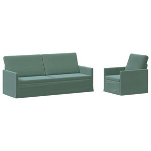 vidaXL Zestaw Sof 2 pcs Zielony morski Welur