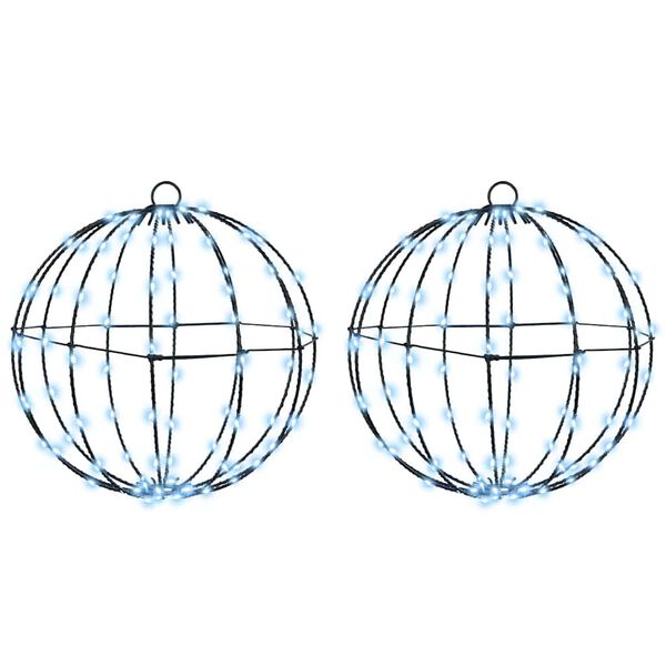 vidaXL Piłka 2 pcs Zimna biel 31,5 x 31,5 x 32 cm Metal