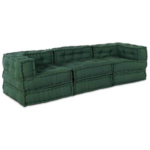 vidaXL Modularna jednostka sofy 3 pcs zielony tkanina