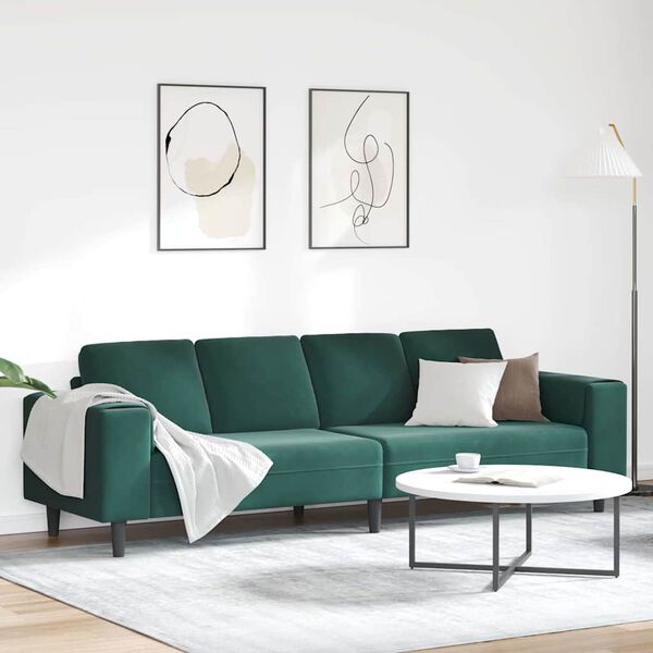 vidaXL Sofa do salonu Ciemna zieleń 250 x 77 x 76 cm