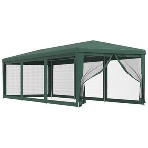 vidaXL Namiot imprezowy z 8 ścianami z siatki, zielony, 3x9 m, HDPE