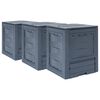 vidaXL Kompostowniki ogrodowe, 3 szt., szare, 60x60x73 cm, 780 L