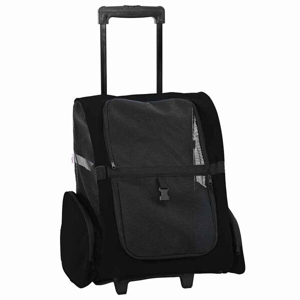vidaXL W&oacute;zek dla zwierząt 3 w 1 Design Czarny 48x32x(57-106) cm Tkanina Oxford