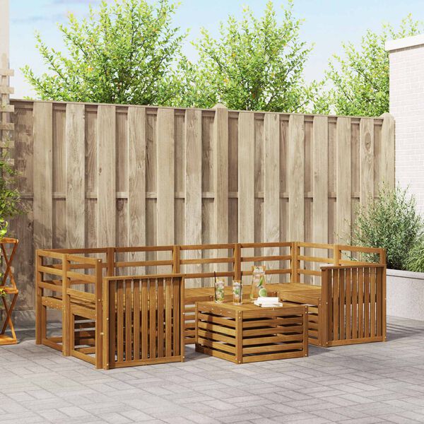 vidaXL Zestawy sof 7 pcs Naturalny Lite Drewno Akacji