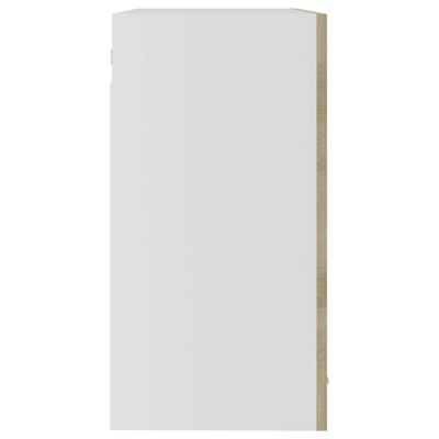 vidaXL Szafka wisząca z szybą, kolor dąb sonoma, 80x31x60 cm, płyta