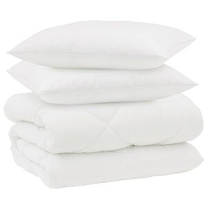 vidaXL Zimowa Kołdra z poduszką 3 pcs Biały Mikrofibra