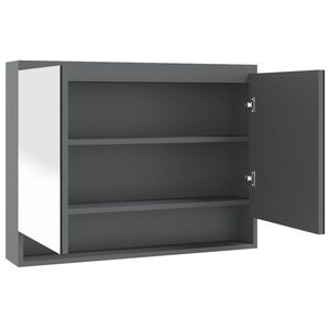 vidaXL Szafka łazienkowa z lustrem, 80x15x60 cm, MDF, szara