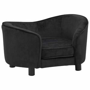 vidaXL Sofa dla psa, czarna, 69x49x40 cm, pluszowa