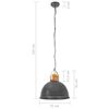 vidaXL Industrialna lampa wisząca, szara, okrągła, 51 cm, E27, mango