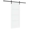 vidaXL Drzwi przesuwne 86 x 211 cm Drewno inżynieryjne biały i czarny
