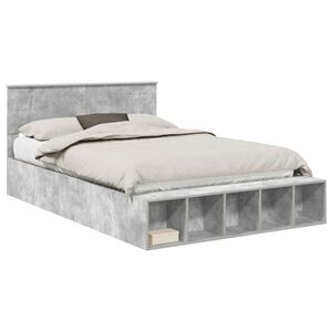 vidaXL Ramka ł&oacute;żka Betonowy szary 160 x 200 cm Materiał drewnopochodny