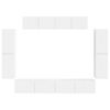 vidaXL Szafka pod telewizor 8 pcs Biały