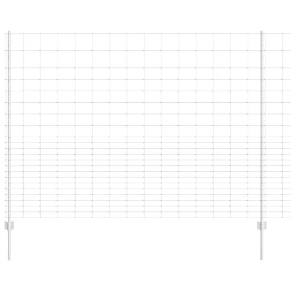 vidaXL Ogrodzenie z słupkiem Srebrny 1,6 x 25 m Stal
