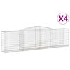 vidaXL Kosze gabionowe, 4 szt, 400x50x100/120 cm, galwanizowane żelazo