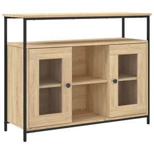 vidaXL Szafka, dąb sonoma, 100x35x80 cm, materiał drewnopochodny