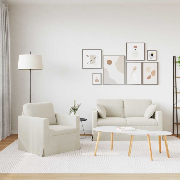 vidaXL Sofa 2 pcs Kremowy