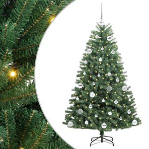 vidaXL Sztuczna choinka z zawiasami zielony 150 cm PVC i Metal