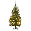 vidaXL Sztuczna choinka na zawiasach, 150 lampek LED i bombki, 150 cm
