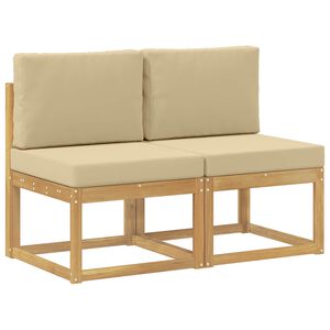 vidaXL 2 Sztuka Środkowa sofa ogrodowa Lite Drewno Akacji Biały