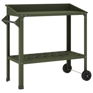 vidaXL St&oacute;ł do przesadzania na k&oacute;łkach 96 x 50 x 89 cm Stal zimnogięta