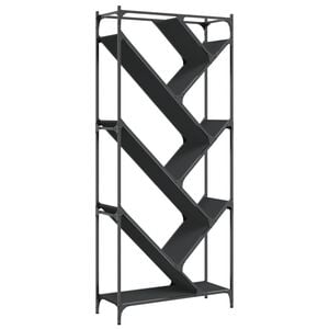 vidaXL Regał, czarny, 79x30x180 cm, materiał drewnopochodny i metal