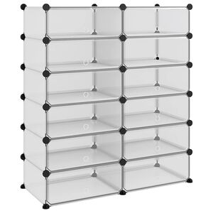 vidaXL Stojak na buty, przezroczysty, 94,5x36,5x106 cm, PP