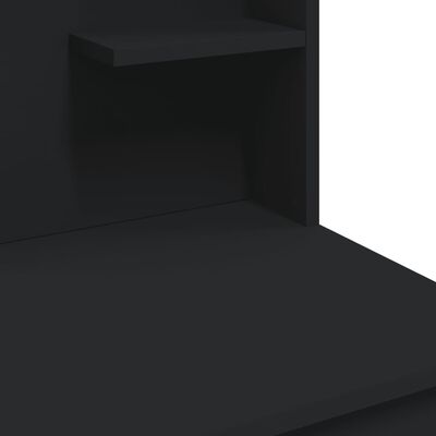 vidaXL Toaletka z oświetleniem LED, czarna, 96x40x142 cm