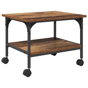 vidaXL Stojak na drukarkę Stare drewno 50 x 40 x 38 cm