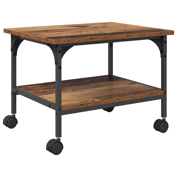 vidaXL Stojak na drukarkę Stare drewno 50 x 40 x 38 cm