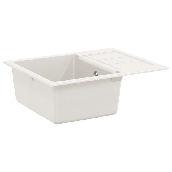 vidaXL Zlew Biały 620 x 500 mm 80% Kwarc i 20% Żywica