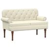 vidaXL Sofa dwuosobowa z guzikowym pikowaniem kremowy 120 x 65 x 77 cm