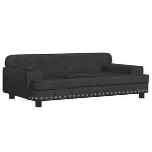 vidaXL Sofa dla dzieci, czarna, 90x53x30 cm, aksamit