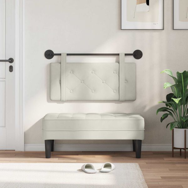 vidaXL Wisząca Głowa Kremowy 100 x 55 x 5 cm Aksamit