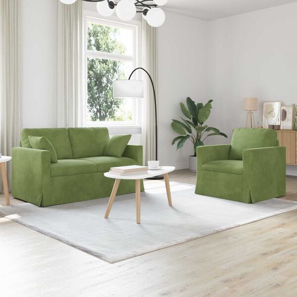 vidaXL Sofa 2 pcs Jasnozielony