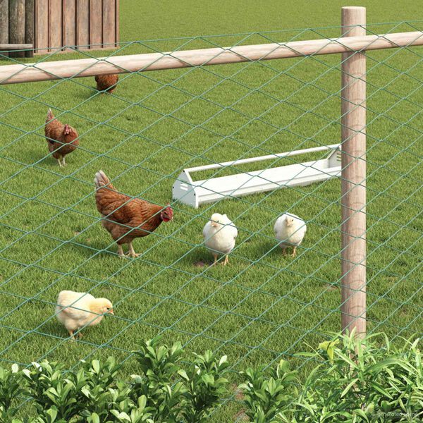 vidaXL Ogrodzenie łańcuchowe Zielony 2 x 10 m Stal