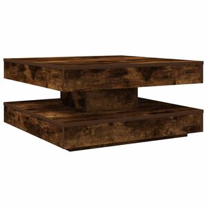 vidaXL Stolik kawowy obrotowy 360 stopni, dąb wędzony, 70x70x34,5 cm