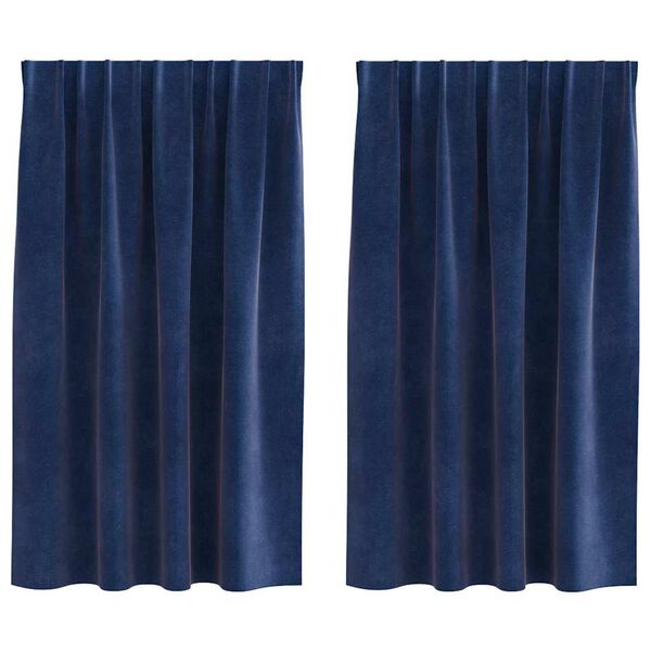 vidaXL Zasłony zaciemniające 2 pcs Ciemnoniebieski 140 x 140 cm