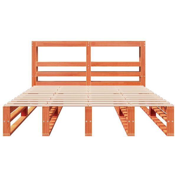 vidaXL Rama ł&oacute;żka bez materaca, woskowy brąz, 120x190 cm, sosnowa