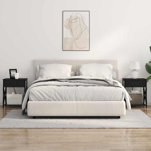 vidaXL Szafka Nocna Czarny Dąb 41 x 31 x 51 cm Materiał drewnopochodny