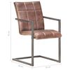 vidaXL Wspornikowe krzesła stołowe, 2 szt., brązowe, sk&oacute;ra naturalna