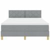 vidaXL Ł&oacute;żko z sprężyną LED z LED Jasnoszary 160 x 200 cm tkanina