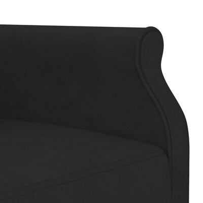 vidaXL Sofa rozkładana L, czarna, 271x140x70 cm, aksamit