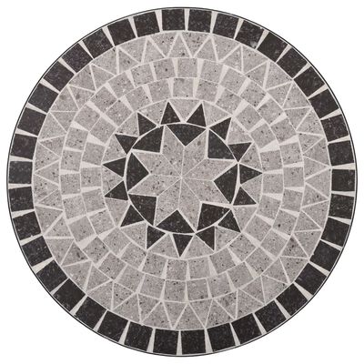 vidaXL 3-cz. zestaw mebli bistro z mozaiką, szary, ceramika