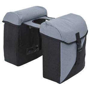 vidaXL Torba rowerowa Szary i czarny 31,5 x 15,5 x 40 cm Poliester